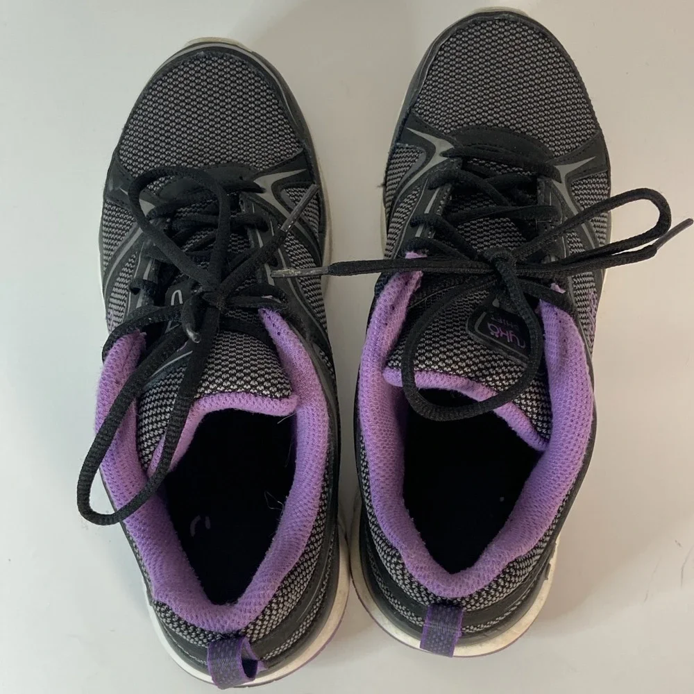 Ryka Shift Memory Foam Sneakers Size 7 M Black Purple Comfort Walk Arch Support